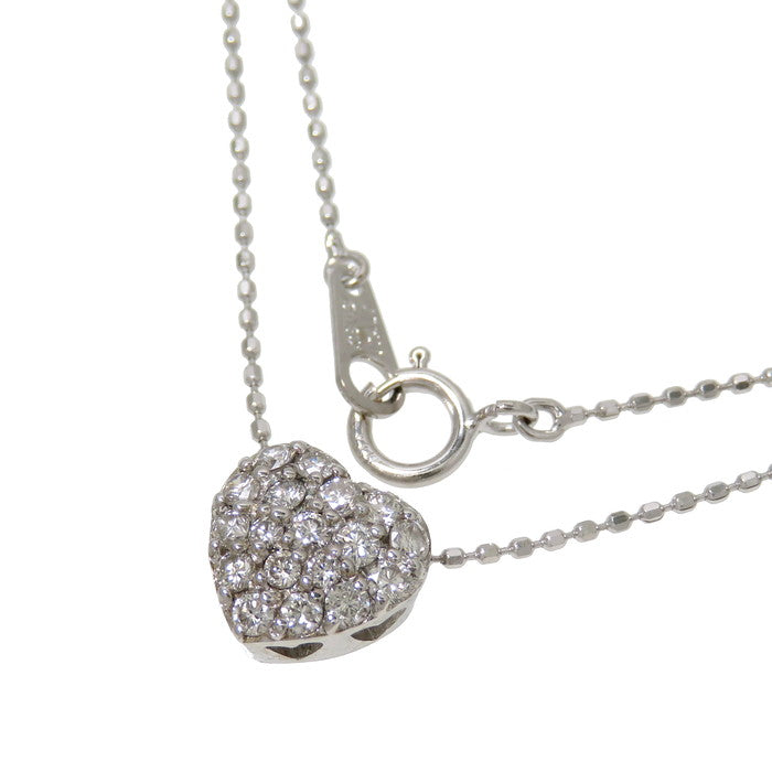 ハート パヴェデザイン ダイヤモンド 計0.30ct ネックレス K18WG