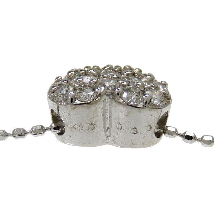 ハート パヴェデザイン ダイヤモンド 計0.30ct ネックレス K18WG