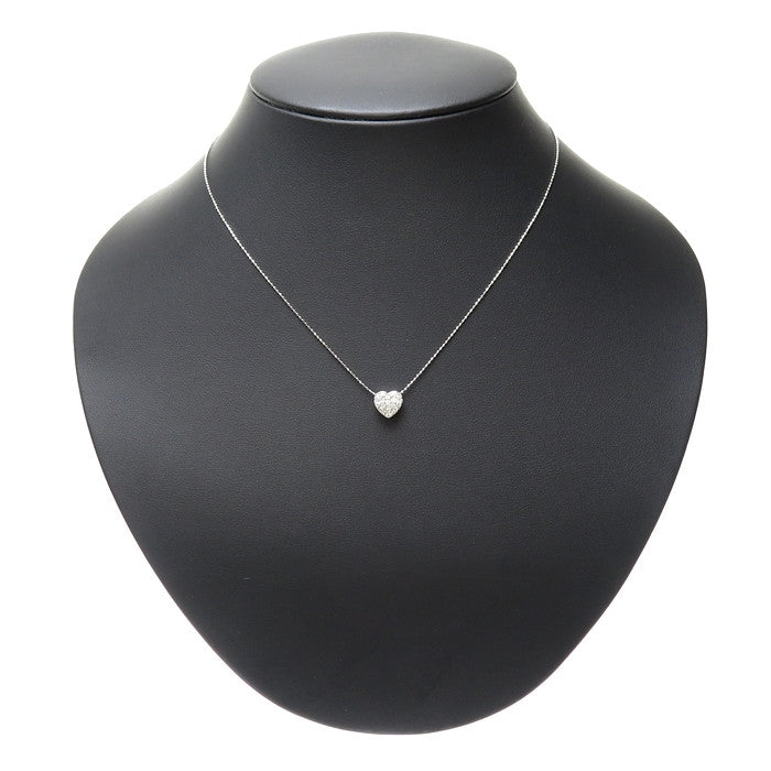 ハート パヴェデザイン ダイヤモンド 計0.30ct ネックレス K18WG