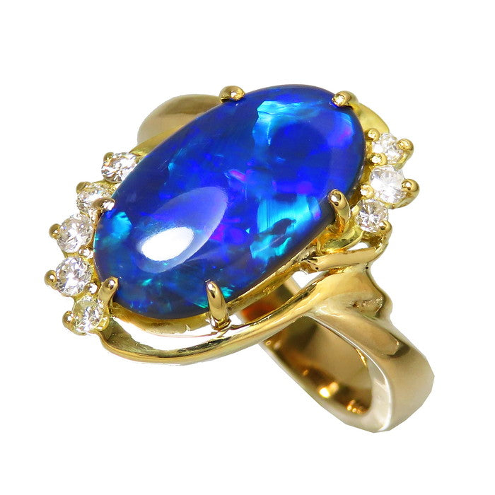 k18ブラックオパール　ダイヤ　サイズ12 12号 ブラックオパール ダイヤモンド リング・指輪 K18ゴールド 18金