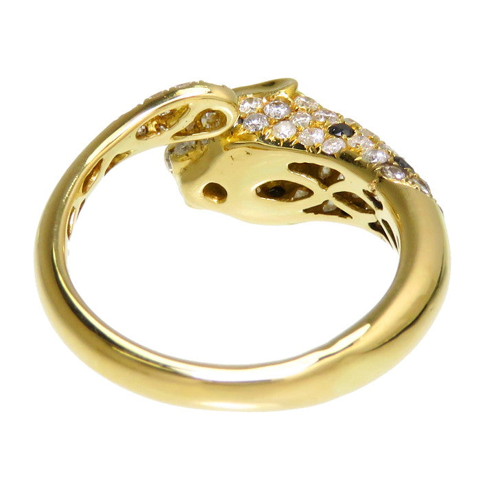 新品✨K18 パンサー リング 天然エメラルド0.04ct ダイヤ 11号 豹 楽天