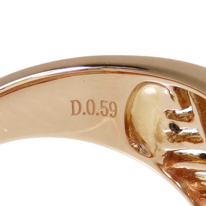 12号 透かしデザイン ダイヤモンド 計0.59ct リング・指輪 K18PGピンク