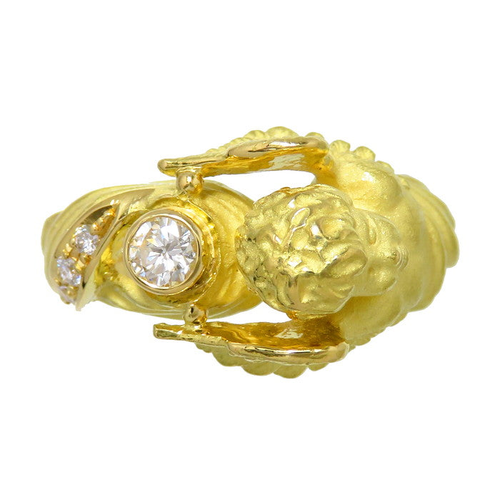 12.5号 エンジェル/天使 ダイヤモンド 計0.19ct リング・指輪 K18 