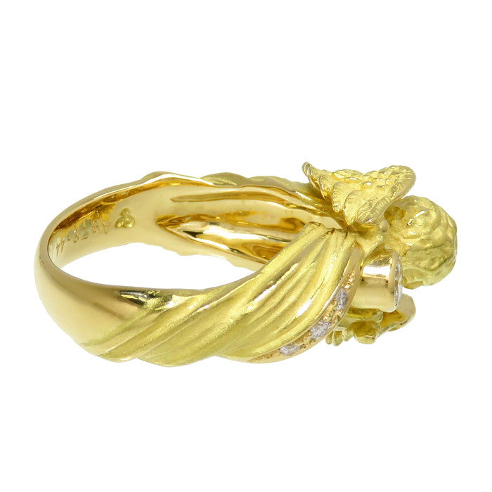 12.5号 エンジェル/天使 ダイヤモンド 計0.19ct リング・指輪 K18 