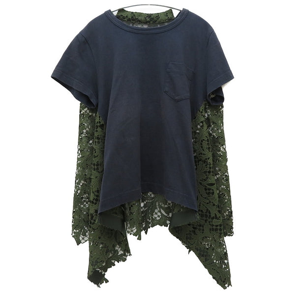 Sacai/サカイ】 バックフレア切替Tシャツ プルオーバー 半袖
