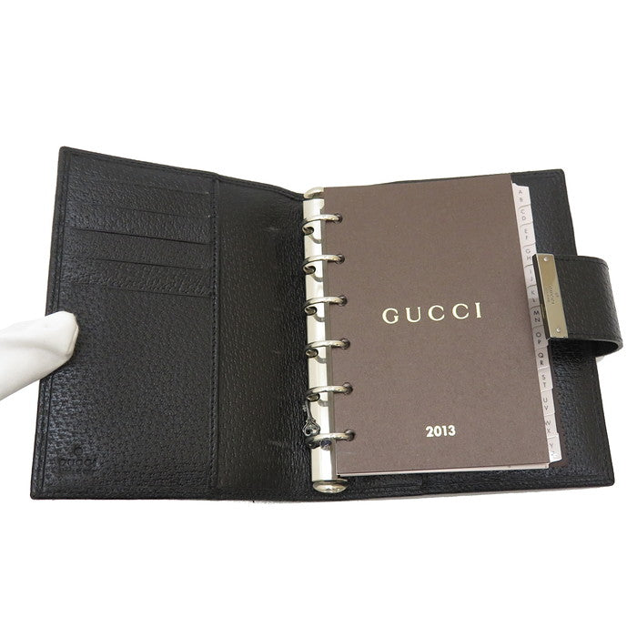 【GUCCI/グッチ】 115240 中身あり チャーム付き 手帳カバー GGキャンバス/レザー 黒 ユニセックス【中古】【真子質店】【NN】,  【Kx】