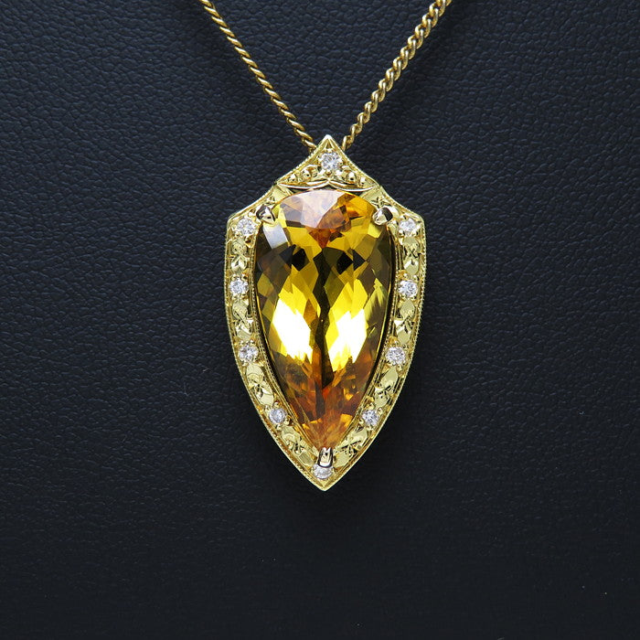 K18 『真』　ペンダントトップ ゴールデンベリル 5.76ct ダイヤモンド 計0.08ct ペンダント