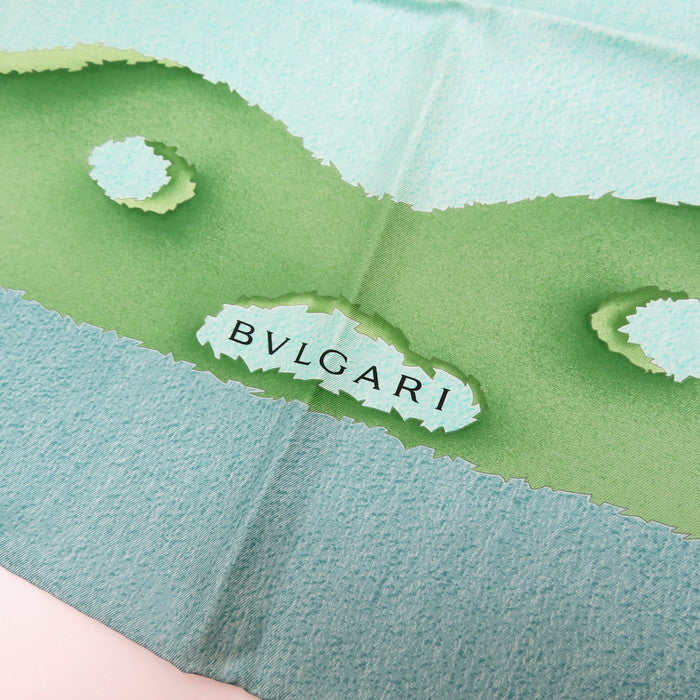 BVLGARI/ブルガリ】 プランター/ガーデン スカーフ シルク 緑
