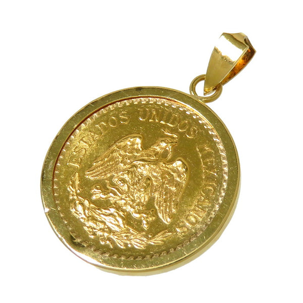 メキシコペソ金貨 コイン ペンダントトップ K21.6ゴールド 21.6金