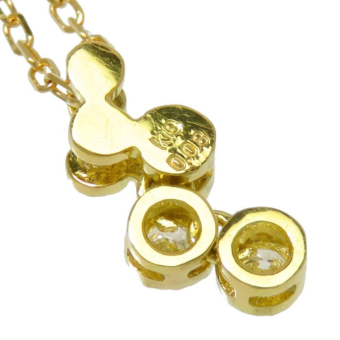ダイヤモンド 計0.08ct ネックレス K18ゴールド 18金 1.4g 40cm