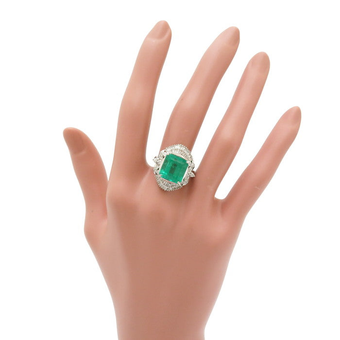 美品 Pt900 エメラルド1.64ct ダイヤ計0.53ct リング 指輪