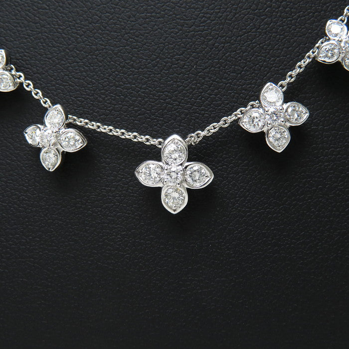 花 ステーションデザイン ダイヤモンド 計1.13ct ネックレス 花 ステーションデザイン ダイヤモンド 計1.13ct ネックレス