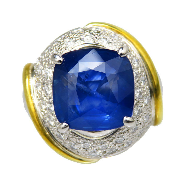 11号 三越ジュエリー スリランカ産 サファイア 6.20ct ダイヤモンド 計 