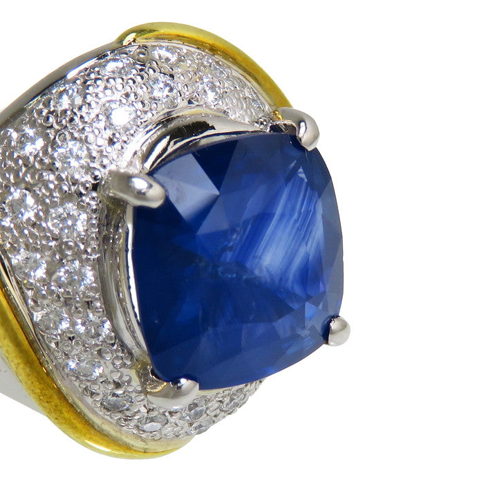 11号 三越ジュエリー スリランカ産 サファイア 6.20ct ダイヤモンド 計 