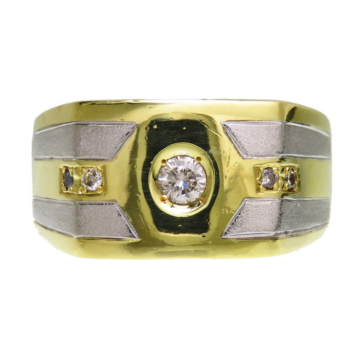 リング・指輪 印台風デザイン コンビカラー K18 ダイヤモンド
