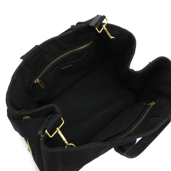 PRADA/プラダ】 1BG642 カナパL トートバッグ キャンバス 黒 ユニ 