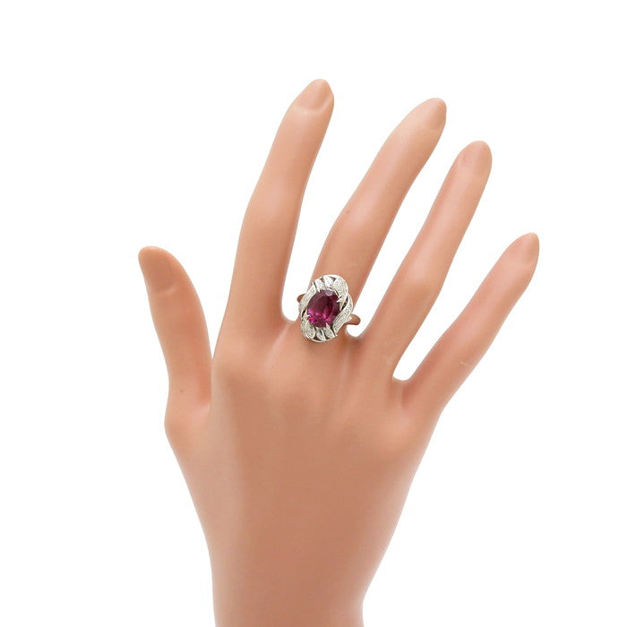 9号 ロードライトガーネット 3.14ct ダイヤモンド 計0.13ct リング 