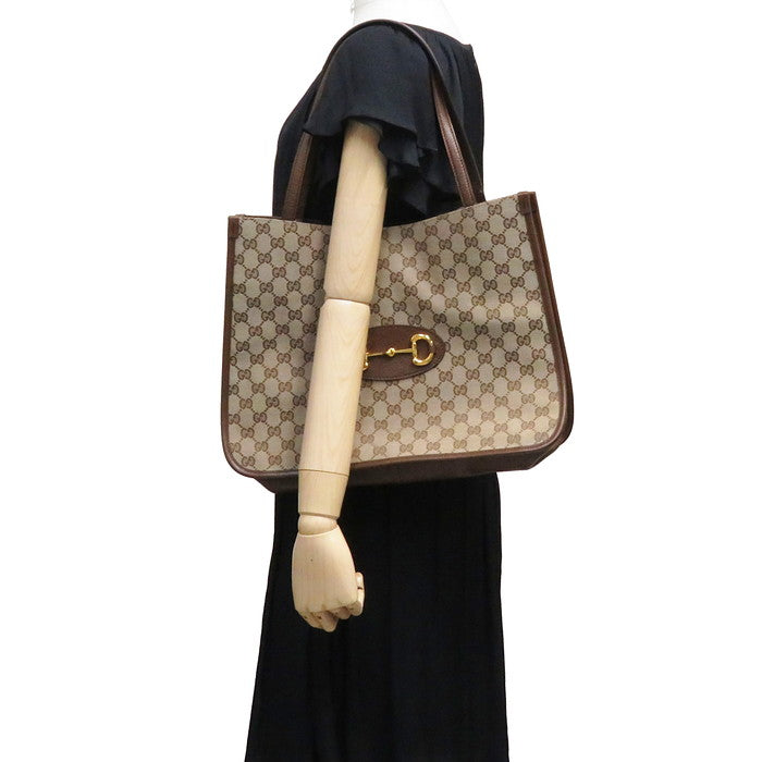 GUCCI/グッチ】 623694 ホースビット トートバッグ GGキャンバス/レザー ベージュ×茶 レディース【中古】【真子質店】【GD –  真子質店 PawnShopMAKO