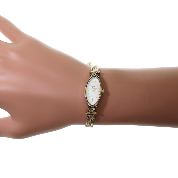 最終特価品【agete/アガット】 1408 クラシック オーバル 腕時計 K10