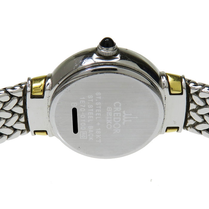 SEIKO 1E70-0100 Credor Watch, Stainless Steel/18K Gold/Diamond
