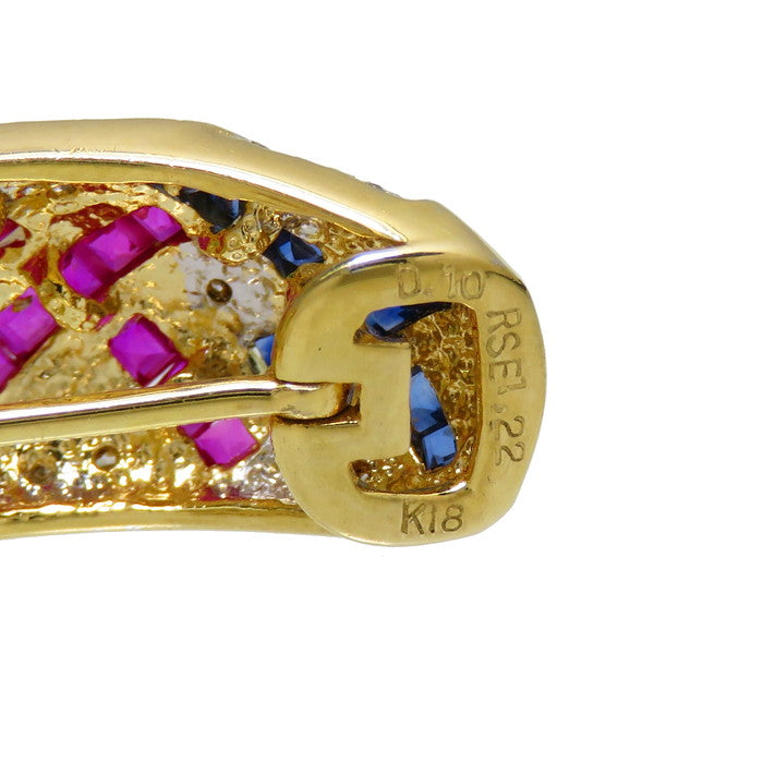 イヤリング兼用 ルビー/サファイア/エメラルド 計1.22×2ct 