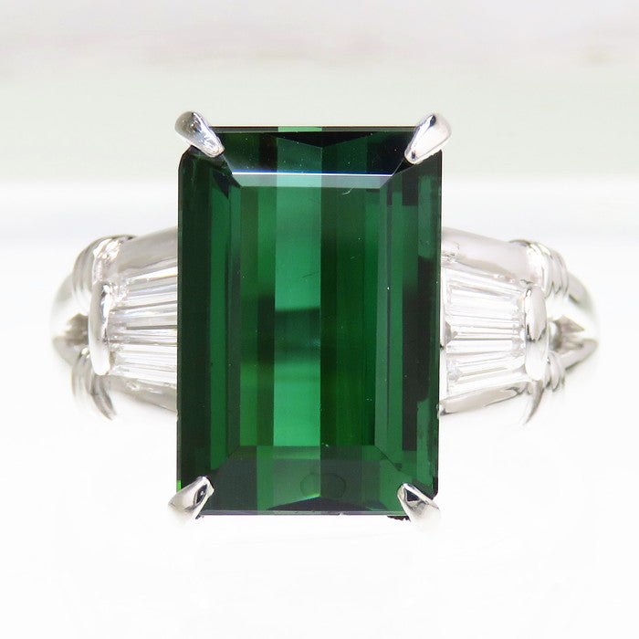11.5号 グリーントルマリン 5.29ct ダイヤモンド 計0.23ct