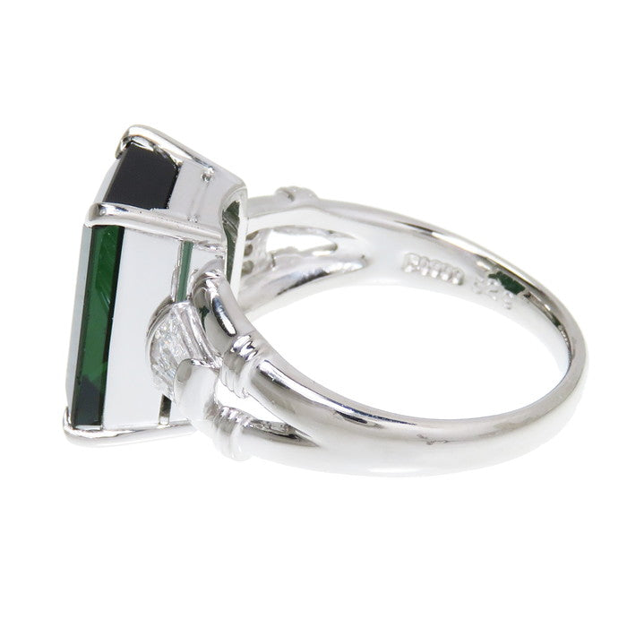 11.5号 グリーントルマリン 5.29ct ダイヤモンド 計0.23ct リング 