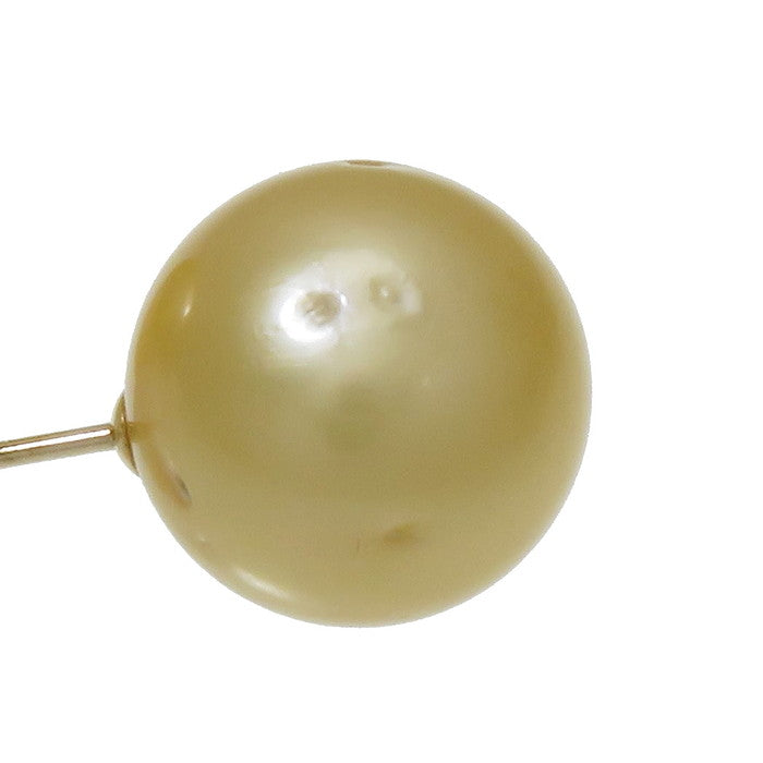 スタッド 白蝶真珠 (ゴールデンパール) 10.8mm ピアス K18ゴールド 18 