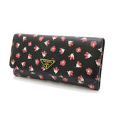 PRADA/プラダ】 花柄 長財布/サフィアーノプリント 黒×ピンク レディース【中古】【真子質店】【GD】 【IMix】 – 真子質店  PawnShopMAKO