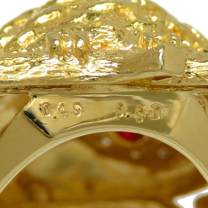 12号 フクロウ ルビー 計0.48ct ダイヤモンド 計0.30ct リング・指輪 