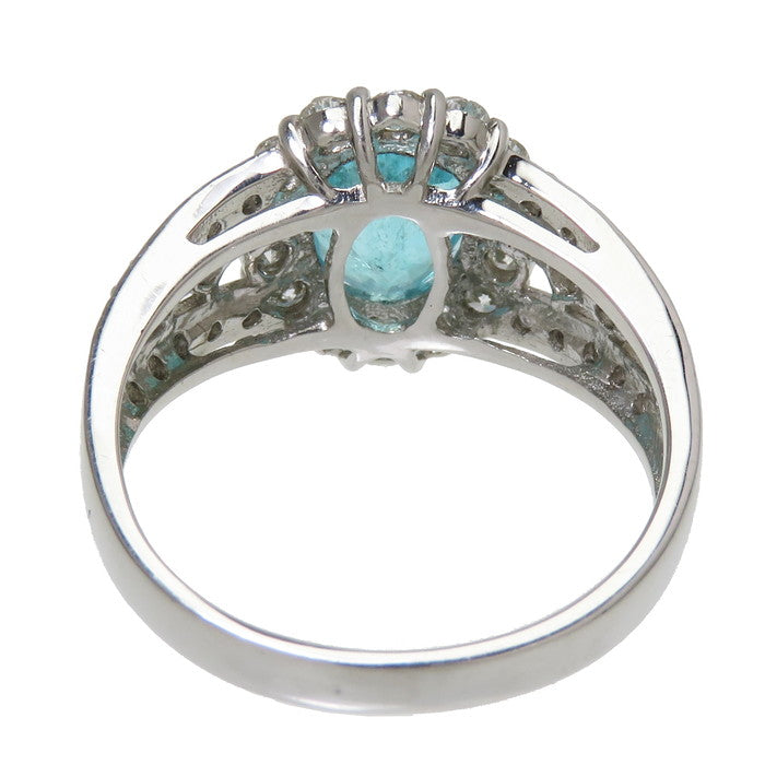 13号 パライバトルマリン 1.60ct ダイヤモンド 計0.75ct リング・指輪 