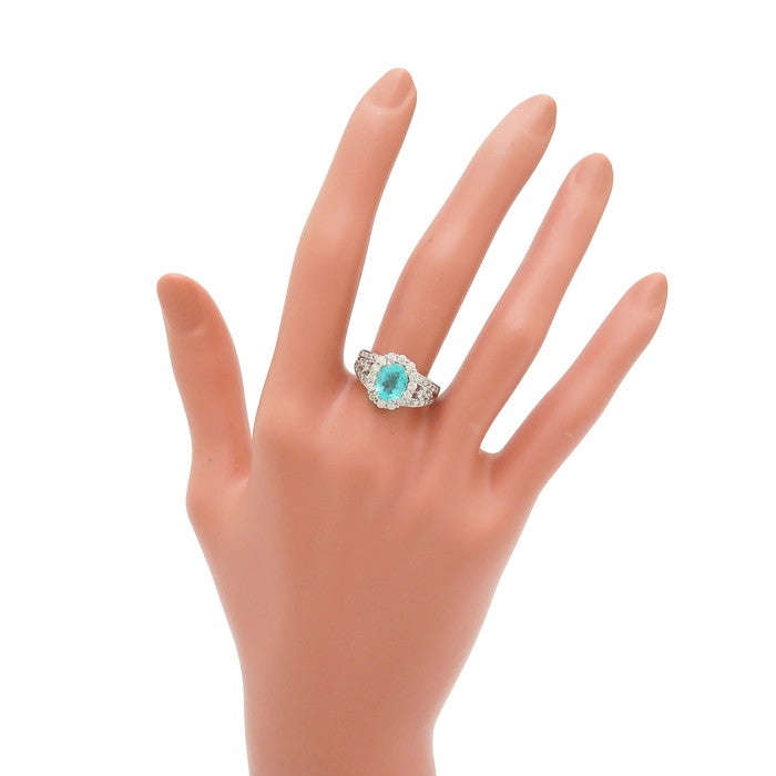 13号 パライバトルマリン 1.60ct ダイヤモンド 計0.75ct リング・指輪 