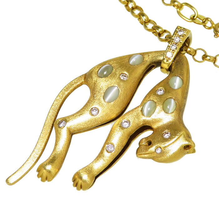 パンサーモチーフ ロング クリソベリルキャッツアイ 計1.45ct ダイヤモンド 計0.27ct ネックレス K18ゴールド 18金 23.8g 63cm レディース
【中古】【真子質店】【NN】




【IMoMox】