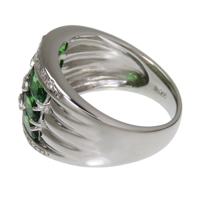 12号 グリーンガーネット 計2.38ct ダイヤモンド 計0.18ct リング 