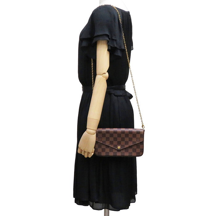 LOUIS VUITTON ルイ・ヴィトン/ポシェットフェリシー/ダミエ/エベヌ/N63032/CA0***/SAランク/93【中古】 LOUIS VUITTON/ルイ・ヴィトン】 ポシェット・フェリシー ダミエ