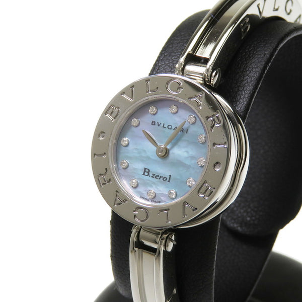 在庫通販良品 ブルガリ BZ22S ビーゼロワン 12Pダイヤ シェル クオーツ レディース腕時計◆質屋出品 質シミズ ビーゼロワン
