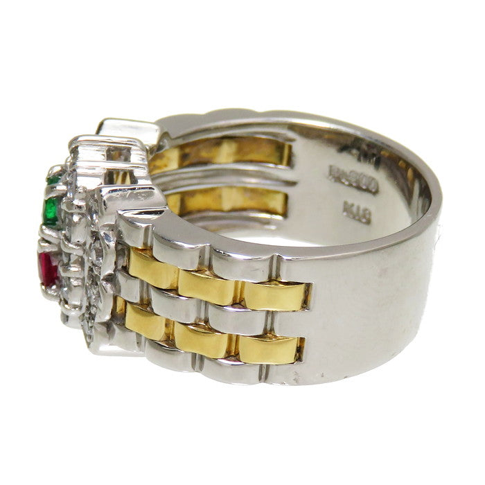13号 コンビ ルビー 0.20ct エメラルド 0.16ct ダイヤモンド 計0.54ct 