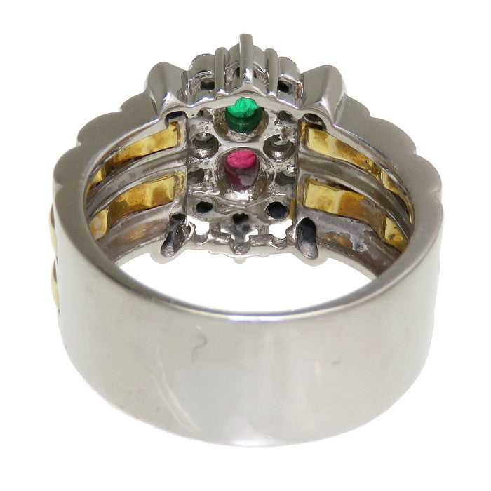 13号 コンビ ルビー 0.20ct エメラルド 0.16ct ダイヤモンド 計0.54ct 
