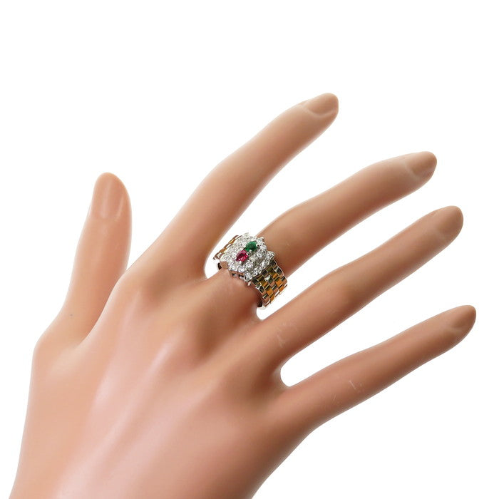 13号 コンビ ルビー 0.20ct エメラルド 0.16ct ダイヤモンド 計0.54ct 