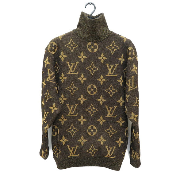 【LOUIS VUITTON/ルイ・ヴィトン】 ルレックス モノグラム 1A9DI0 モノグラム プルオーバー セーター ウール/ナイロン/ポリエステル/キュプラ/ポリウレタン ブラウン　ゴールド レディース【中古】【真子質店】【BL】




【IMixx】