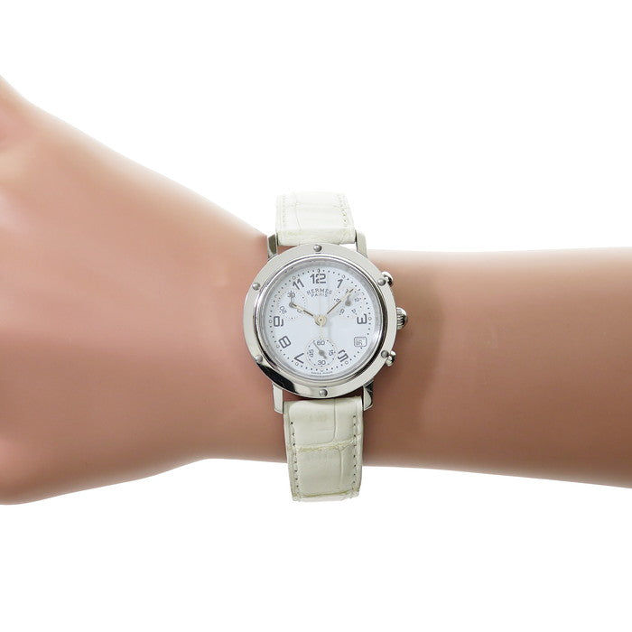 【HERMES/エルメス】 CL1.310 クリッパー クロノ   ▲社外ベルト 腕時計 ステンレススチール/社外製革ベルト クオーツ 白 レディース
【中古】【真子質店】【GD】




【DDx】