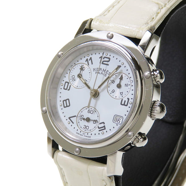 【HERMES/エルメス】 CL1.310 クリッパー クロノ   ▲社外ベルト 腕時計 ステンレススチール/社外製革ベルト クオーツ 白 レディース
【中古】【真子質店】【GD】




【DDx】