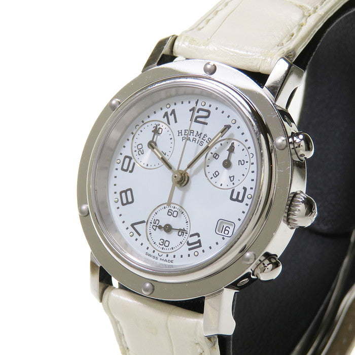 【HERMES/エルメス】 CL1.310 クリッパー クロノ   ▲社外ベルト 腕時計 ステンレススチール/社外製革ベルト クオーツ 白 レディース
【中古】【真子質店】【GD】




【DDx】