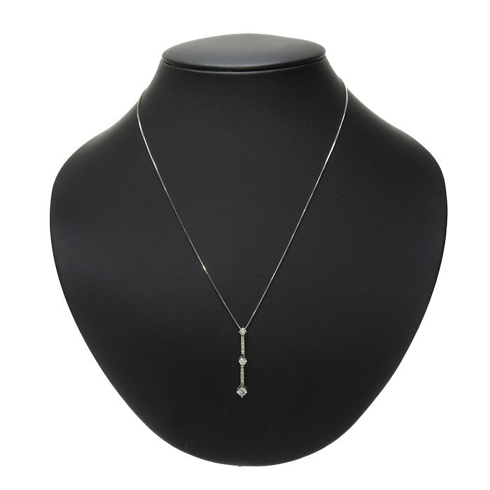 ダイヤモンド 計0.50ct ネックレス K18WGホワイトゴールド 18金 3.5g 