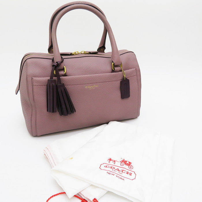 COACH/コーチ】 25347 ミニボストン ハンドバッグ レザー 紫