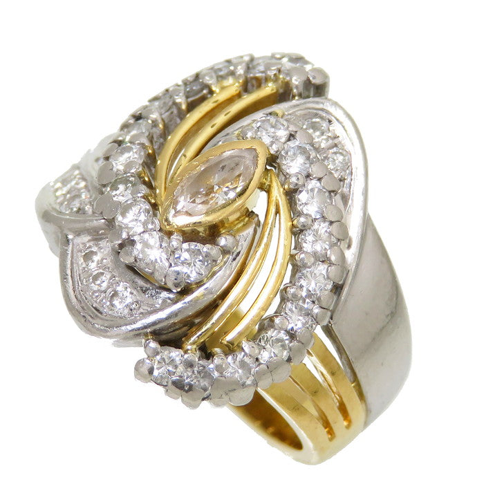 K18 プラチナpt850 リング　ダイヤ　13号　3.43 g PT/k18コンビダイヤモンドリング#13 K18 プラチナpt850 リング ダイヤ