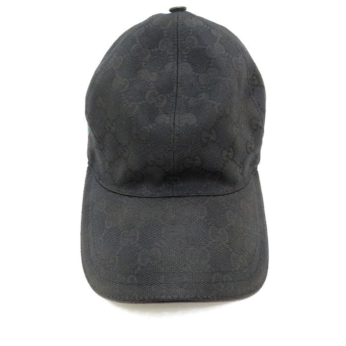 GUCCI/グッチ】 200035 キャップ GGキャンバス 黒 ユニセックス【中古