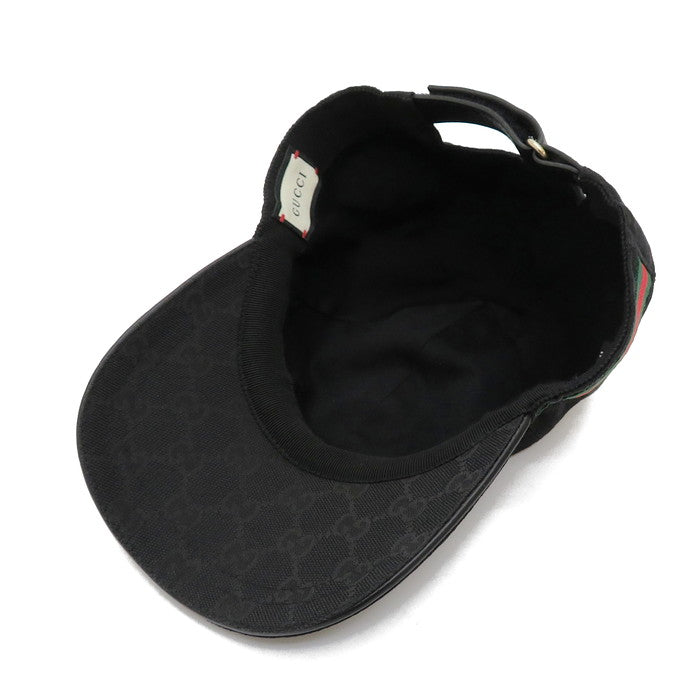 GUCCI/グッチ】 200035 キャップ GGキャンバス 黒 ユニセックス【中古