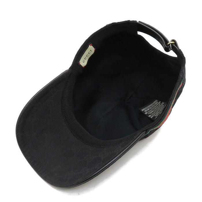 GUCCI/グッチ】 200035 キャップ GGキャンバス 黒 ユニセックス【中古