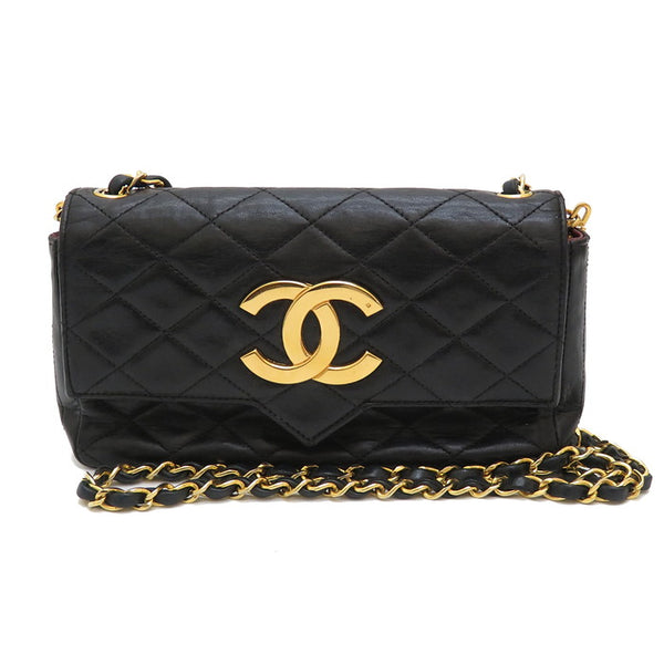 【CHANEL/シャネル】 デカココ　プッシュロック　チェーンショルダー ショルダーバッグ レザー 黒 レディース【中古】【真子質店】【GD】




【TDTx】